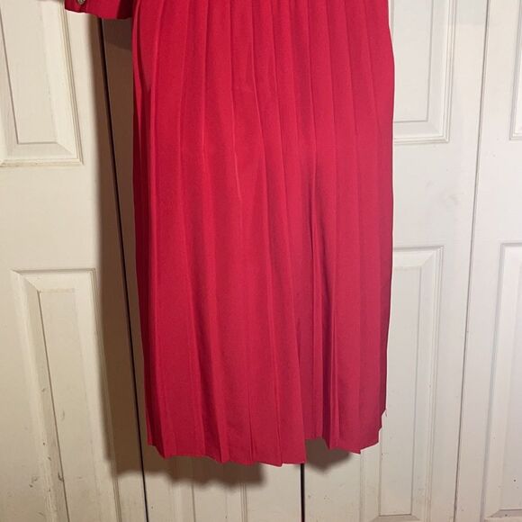 Vintage Sweetbriar 1980s Red Shirtwaist Dress 12 But Runs Small - Picture 11 of 16